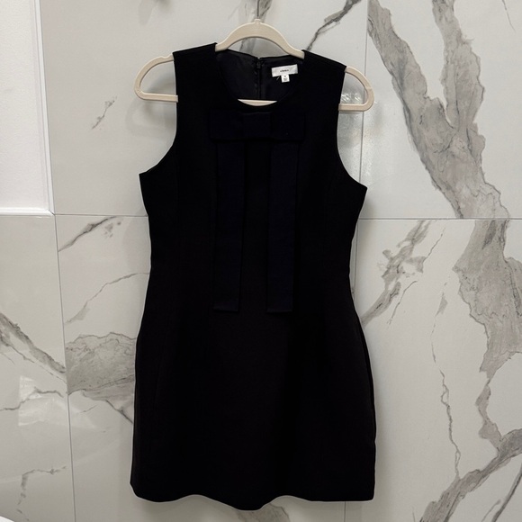 A loves A Tulip Woven Black Sleeveless Structured Dress w Bow - Picture 2 of 9